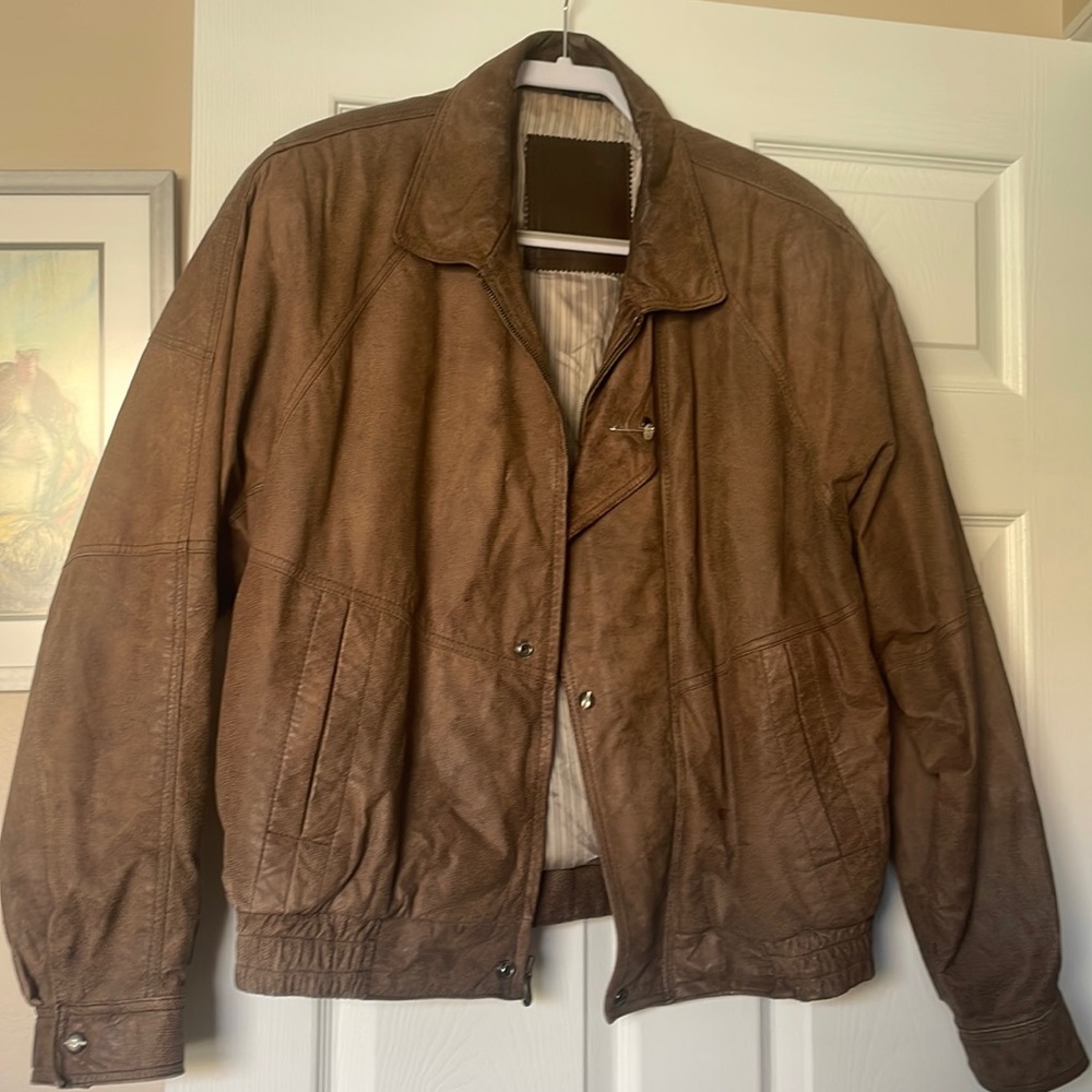 Mirage leather brown snakeskin jacket
